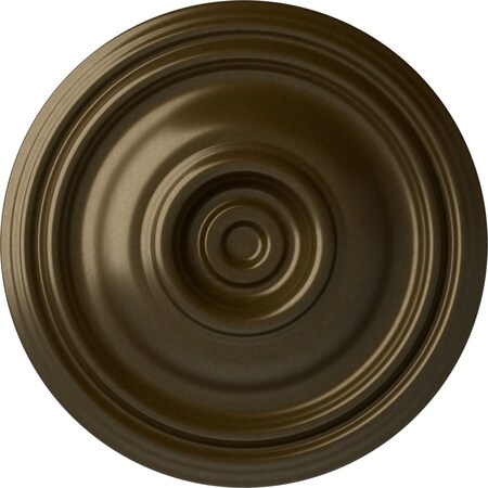 Ekena Millwork Traditional Ceiling Medallion (Fits Canopies up to 4"), Hand-Painted Brass, 14 3/4"OD x 1 3/4"P CM14TRBRS